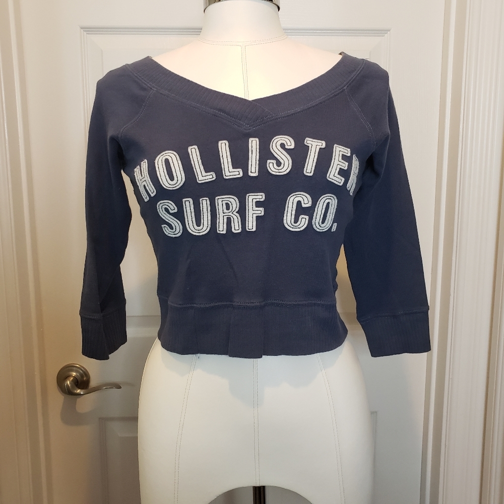 Hollister crop top 3/4 sleeve
